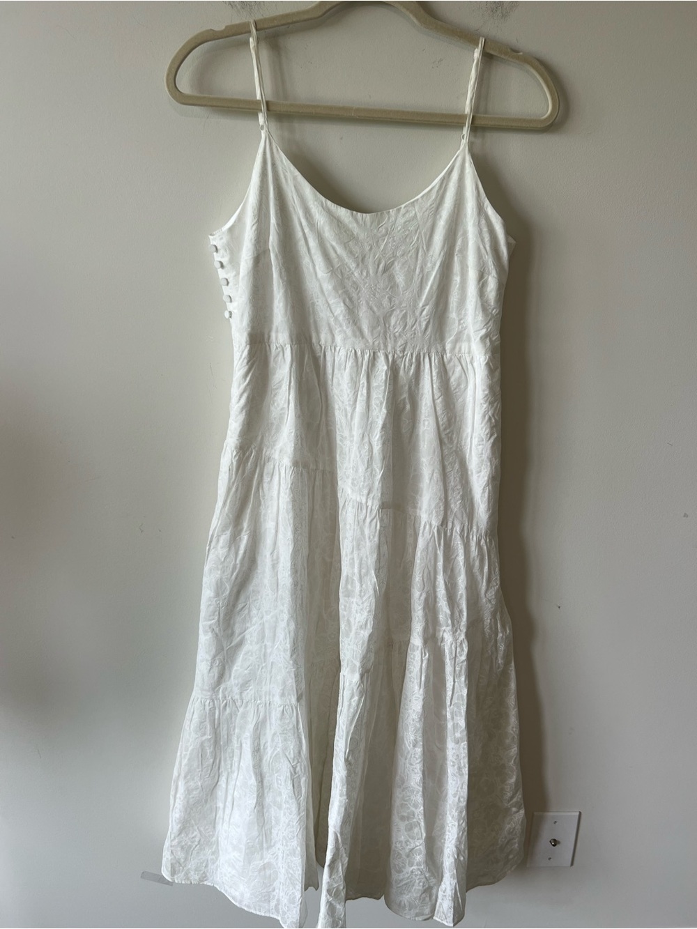 Club Monaco $269 Traveling Tiers Maxi Dress White Embroidered 100% Cotton - Picture 3 of 13